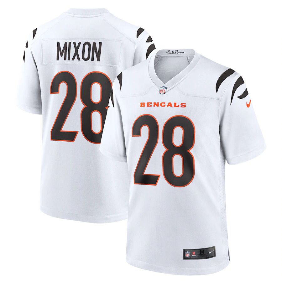Men Cincinnati Bengals #28 Joe Mixon Nike White Away Game Player NFL Jersey